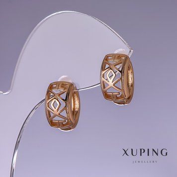 Знижка! Сережки Xuping 15х8мм "позолота 18к " 55598 фото