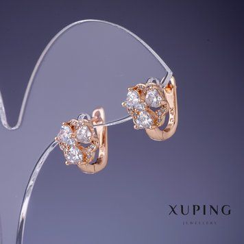 Сережки Xuping "Трилисник" 14х10мм "позолота 18К" 56848 фото