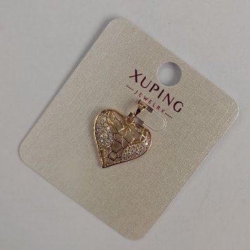 Знижка! Кулон Xuping "Серце" з білими стразами d-23х18мм+- Позолота 18К 57380 фото
