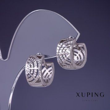Сережки Xuping 14х8мм родій 55324 фото