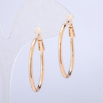 Сережки Xuping кільця Позолота 18К s-2мм + - d-40мм + - 55724 фото