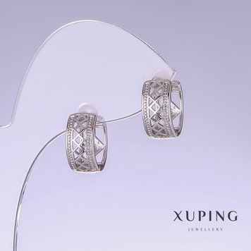 Сережки Xuping L-13мм s-7мм родій 55542 фото