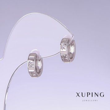 Знижка! Сережки Xuping L-13мм s-4мм родій 55445 фото