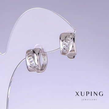 Сережки Xuping L-14мм s-8мм родій 55691 фото