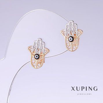 Знижка! Сережки Xuping Долоню Око L-мм s-мм родій, позолота 18к 55355 фото