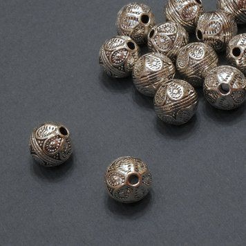 Фурнітура намистина вставка вн d-1,5мм + - d-8мм + - фасування 20гр 14шт.(+ -) 40609 фото