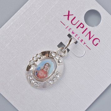 Кулон "Икона" Xuping с белыми стразами d-20х13мм+- L-25мм+- родий 57503 фото