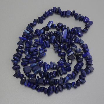Намистини Лазурит крихта d-7-10х2-6мм+- L-80см+- на волосіні 74255 фото