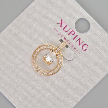 Кулон Xuping з білими стразами та кристалом d-19х14мм+- Позолота 18К 56110 фото