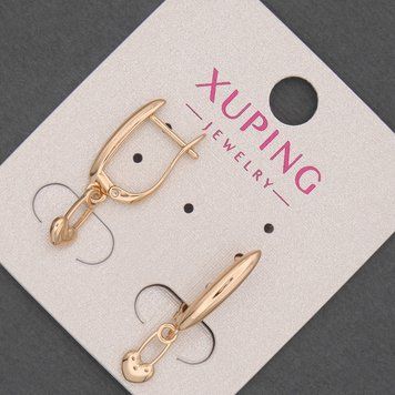 Сережки Xuping d-5мм + - L-24мм + - позолота 18к 55822 фото