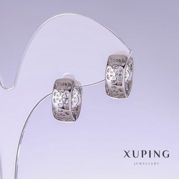 Сережки Xuping L-14мм s-6мм родій 55689 фото