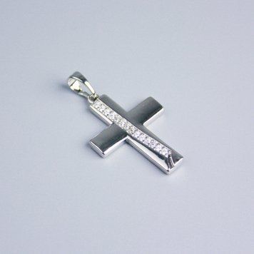 Кулон Xuping Родий Крест с белыми стразами 24х18 мм+- 55888 фото