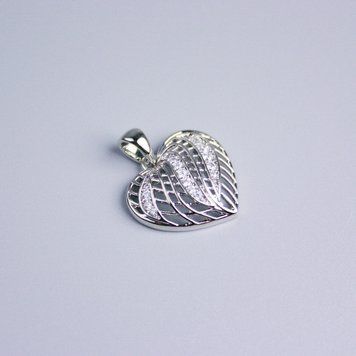 Кулон Xuping Родий Сердце с белыми стразами 15х17 мм+- 55995 фото