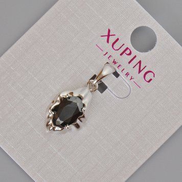 Кулон Xuping с черным кристаллом d-24х11мм+- Родий 57409 фото