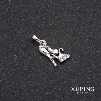 Кулон Xuping з білими каменями 10х23мм Родій 56089 фото
