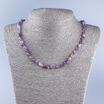 Бусы из натуральных камней Аметист галтование d-8х5мм+- L-53см +- 75813 фото