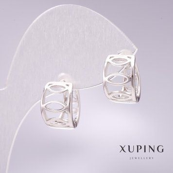 Сережки Xuping 9х13 мм родій 55446 фото