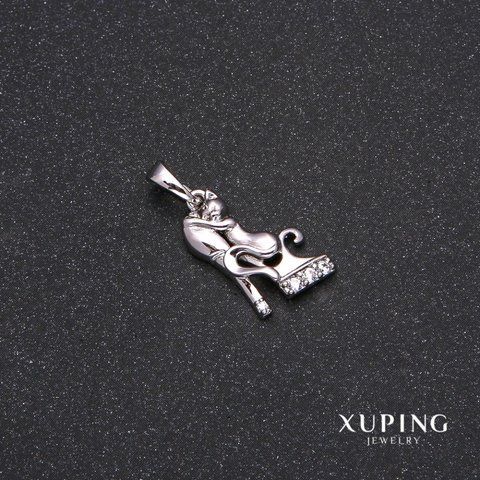 Кулон Xuping с белыми камнями 10х23мм Родий 56089 фото