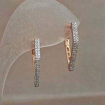 Серьги Xuping Позолота 18К с белыми стразами d-22х2мм +- 55002 фото