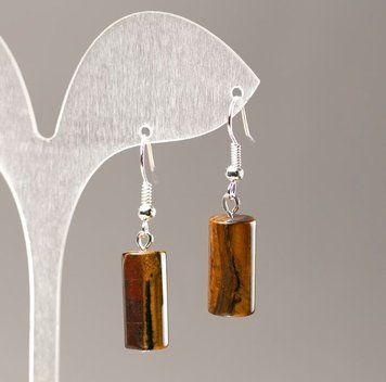 Сережки Тигрове око циліндр d-17,5х8мм+- 81615 фото