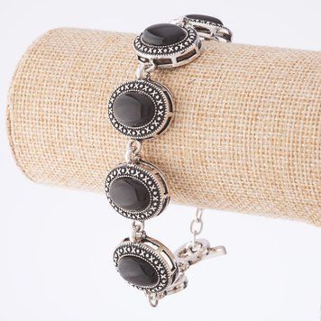 Уцінка браслет Агат оправа "крапка хрестик" овальний камінь 22*18мм 7 шт. см L-20-22см 11672 фото