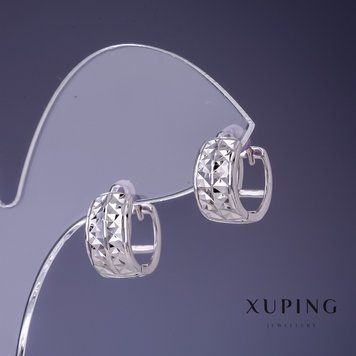 Сережки Xuping 7х11мм родій 55453 фото