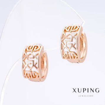 Знижка! Сережки Xuping позолота 18К L-1,5 см s-8мм 55640 фото
