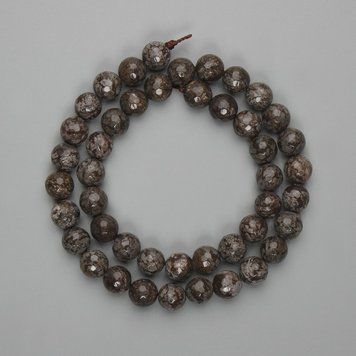 Намистини кавова Яшма гранована кулька d-8мм+- L-38см+- на нитці 71742 фото