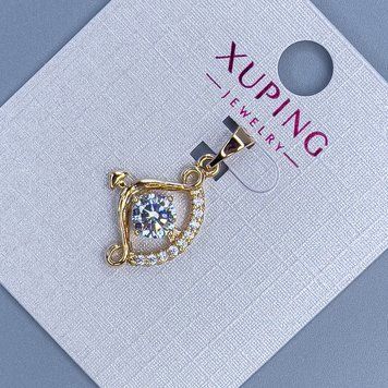 Кулон Xuping "Лук" з білими стразами d-14мм+ - L-23мм+- позолота 18К 56038 фото
