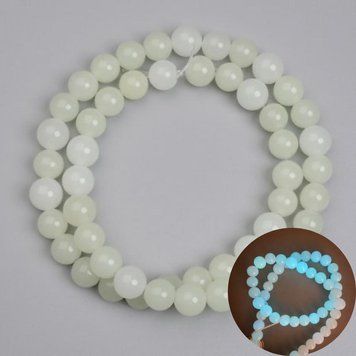 Намистини Онікс бірюзове світіння гладка кулька 8мм +- L-37см+- на волосіні 8921 фото
