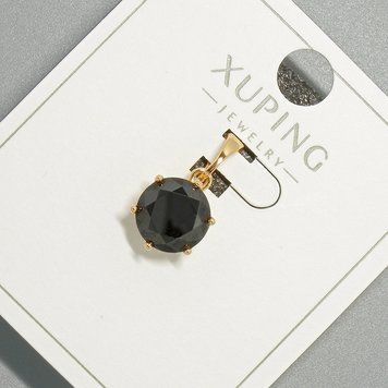 Кулон Xuping з чорним кристалом d-9мм+ - L-17мм+- позолота 18К 57314 фото